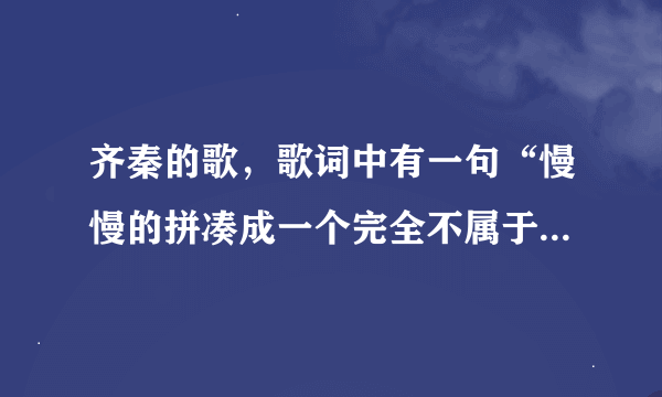 齐秦的歌，歌词中有一句“慢慢的拼凑成一个完全不属于真正的我”，这首歌名是什么？