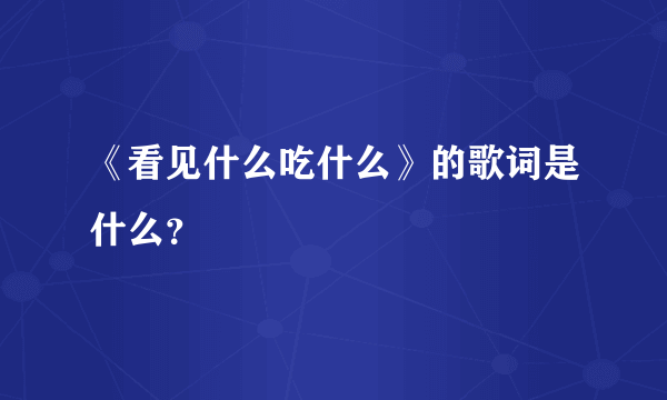 《看见什么吃什么》的歌词是什么？