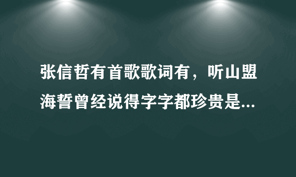 张信哲有首歌歌词有，听山盟海誓曾经说得字字都珍贵是什么歌？