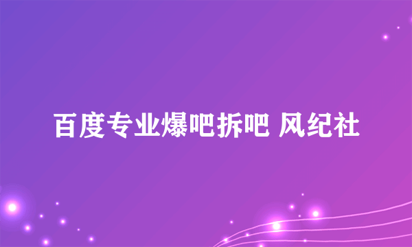 百度专业爆吧拆吧 风纪社