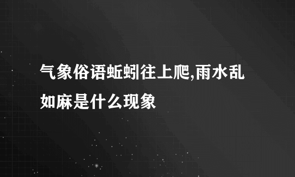 气象俗语蚯蚓往上爬,雨水乱如麻是什么现象