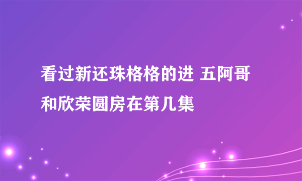 看过新还珠格格的进 五阿哥和欣荣圆房在第几集