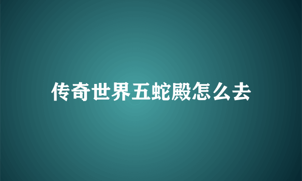 传奇世界五蛇殿怎么去