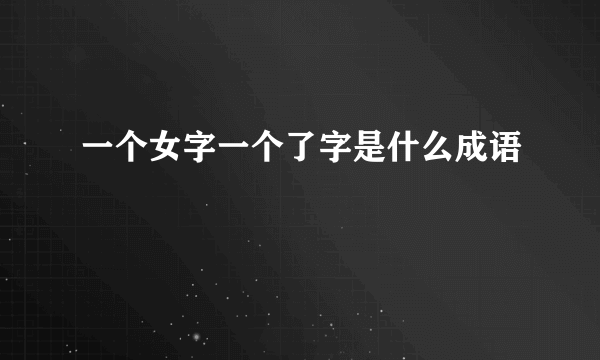 一个女字一个了字是什么成语