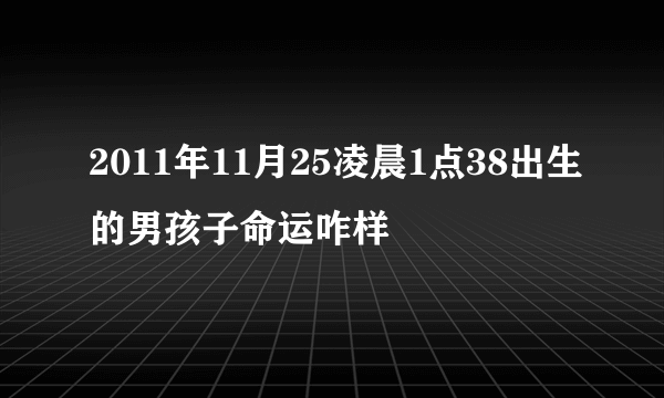 2011年11月25凌晨1点38出生的男孩子命运咋样