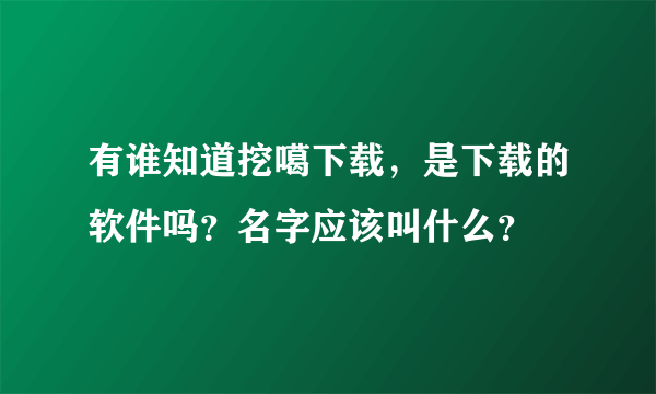 有谁知道挖噶下载，是下载的软件吗？名字应该叫什么？