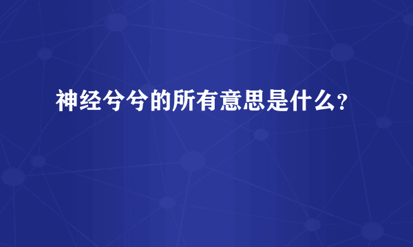 神经兮兮的所有意思是什么？