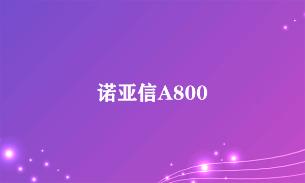 诺亚信A800