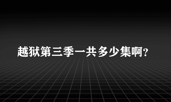 越狱第三季一共多少集啊？