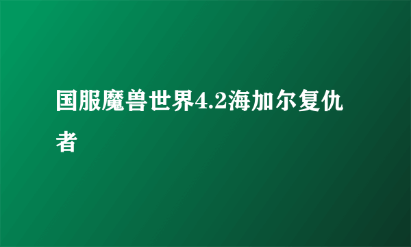 国服魔兽世界4.2海加尔复仇者