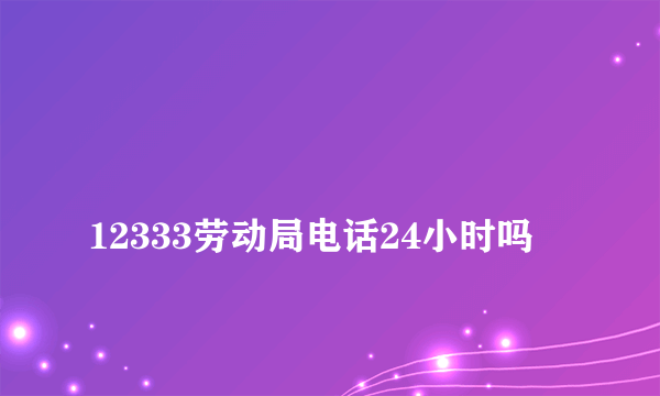 
12333劳动局电话24小时吗

