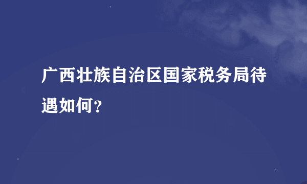 广西壮族自治区国家税务局待遇如何？