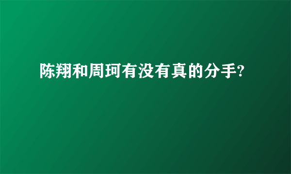 陈翔和周珂有没有真的分手?