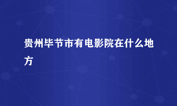 贵州毕节市有电影院在什么地方