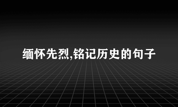 缅怀先烈,铭记历史的句子