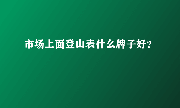 市场上面登山表什么牌子好？