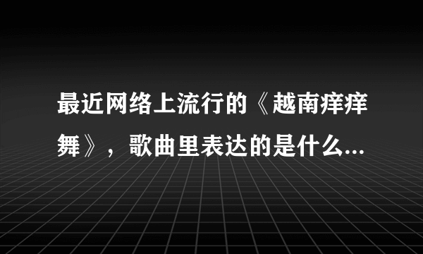 最近网络上流行的《越南痒痒舞》，歌曲里表达的是什么意思啊？