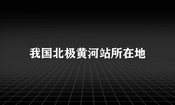 我国北极黄河站所在地