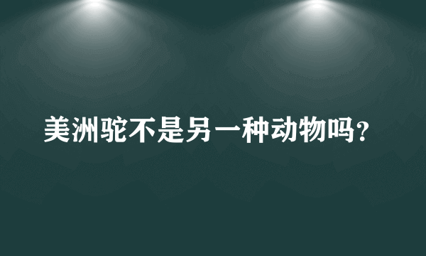 美洲驼不是另一种动物吗？