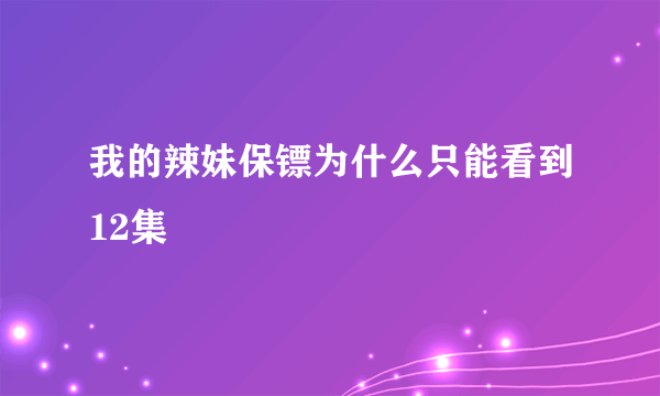 我的辣妹保镖为什么只能看到12集