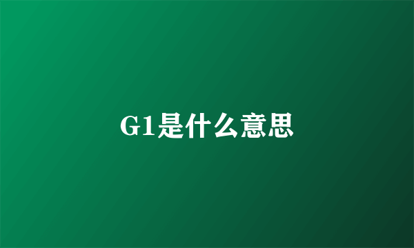 G1是什么意思