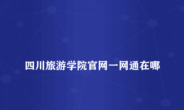 
四川旅游学院官网一网通在哪

