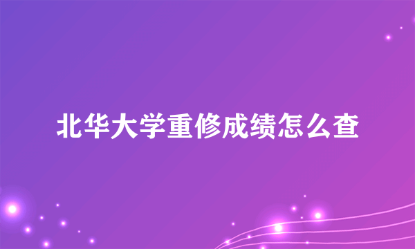 北华大学重修成绩怎么查