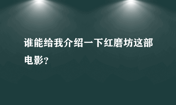 谁能给我介绍一下红磨坊这部电影？