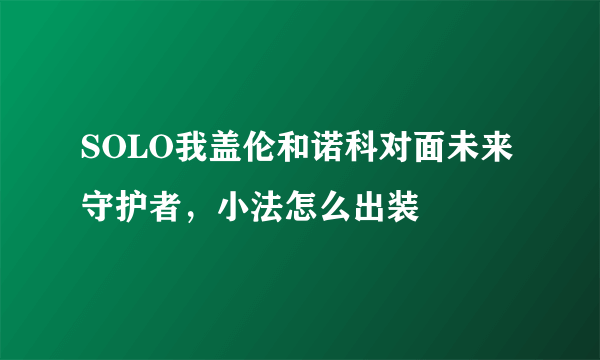 SOLO我盖伦和诺科对面未来守护者，小法怎么出装