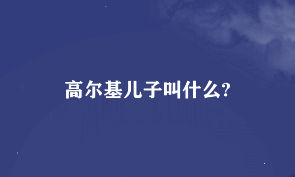 高尔基儿子叫什么?