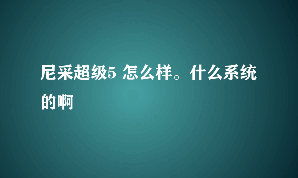 尼采超级5 怎么样。什么系统的啊