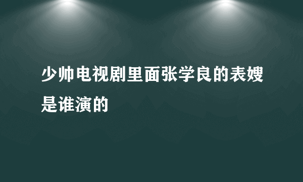 少帅电视剧里面张学良的表嫂是谁演的