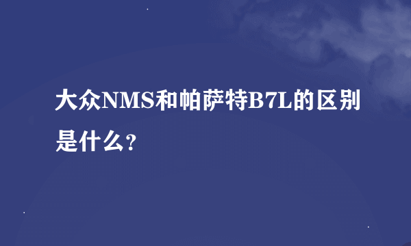 大众NMS和帕萨特B7L的区别是什么？