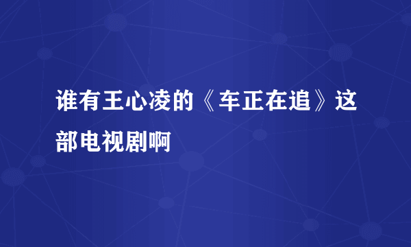 谁有王心凌的《车正在追》这部电视剧啊