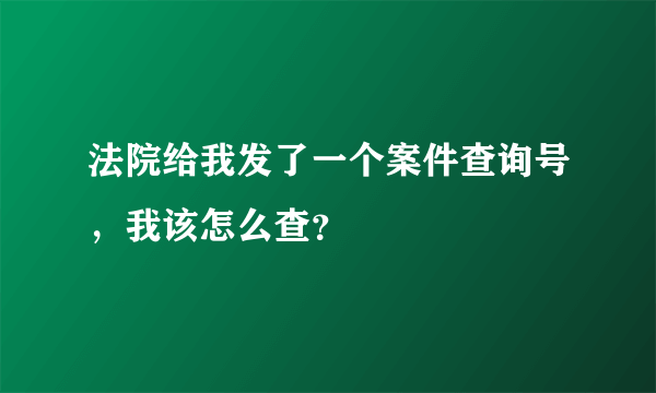 法院给我发了一个案件查询号，我该怎么查？