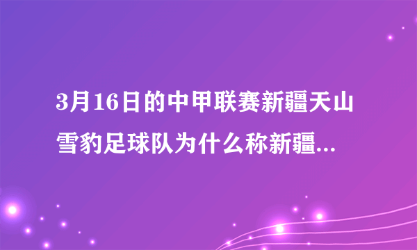 3月16日的中甲联赛新疆天山雪豹足球队为什么称新疆达坂城纳欢？纳欢是什么意思？