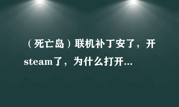 （死亡岛）联机补丁安了，开steam了，为什么打开死亡岛还是说你未开steam