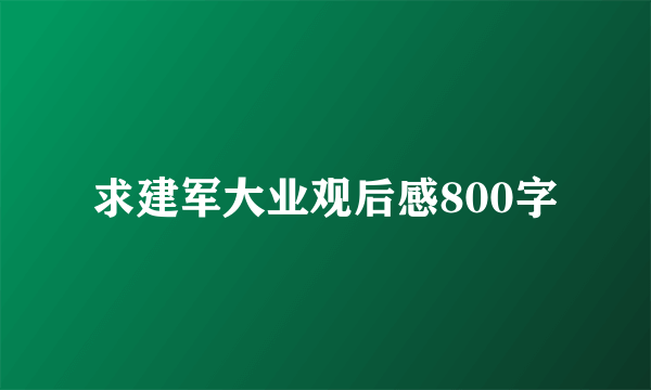 求建军大业观后感800字