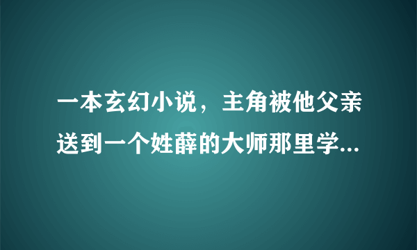 一本玄幻小说，主角被他父亲送到一个姓薛的大师那里学炼器，大师的女