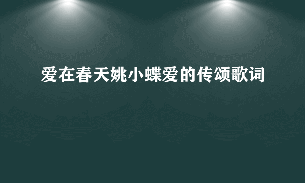 爱在春天姚小蝶爱的传颂歌词