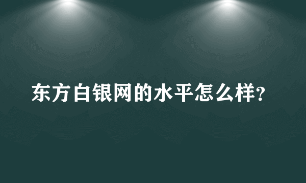 东方白银网的水平怎么样？