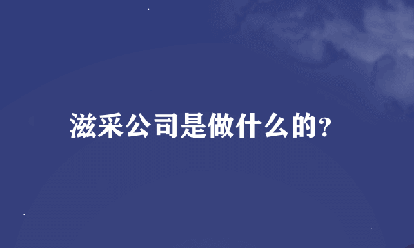 滋采公司是做什么的？