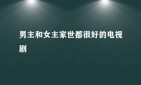 男主和女主家世都很好的电视剧