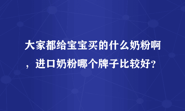 大家都给宝宝买的什么奶粉啊，进口奶粉哪个牌子比较好？