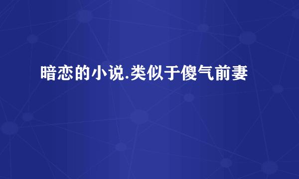 暗恋的小说.类似于傻气前妻