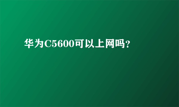 华为C5600可以上网吗？