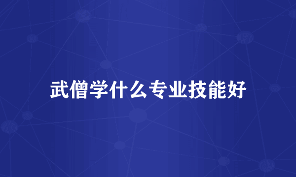 武僧学什么专业技能好