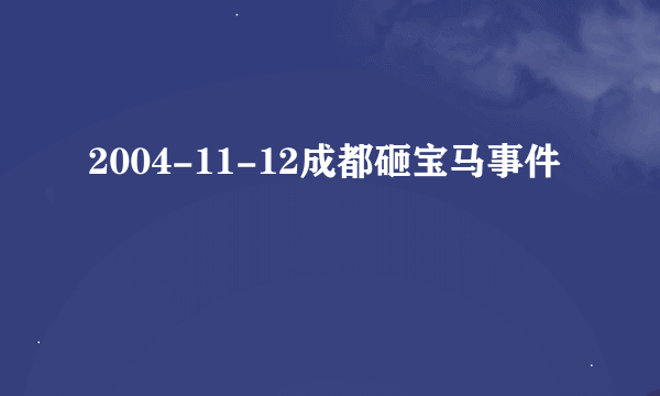 2004-11-12成都砸宝马事件