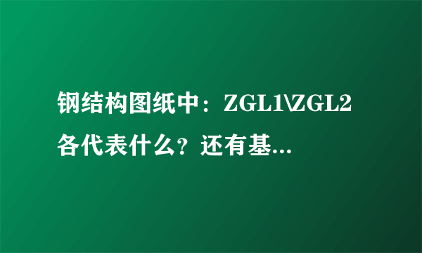 钢结构图纸中：ZGL1\ZGL2各代表什么？还有基础箍中的：Φ8@100/200（2）表示什么？加密区长度是多少？