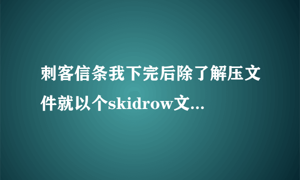 刺客信条我下完后除了解压文件就以个skidrow文件，点skidrow就是一堆乱码求解！我是在游侠下的！